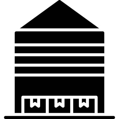 Bina. Web simgesi basit illüstrasyon