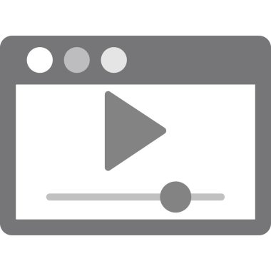 Video Oynatıcı Basit Vektör Simgesi İllüstrasyonu