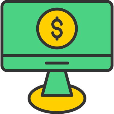 Para için. Web simgesi basit illüstrasyon