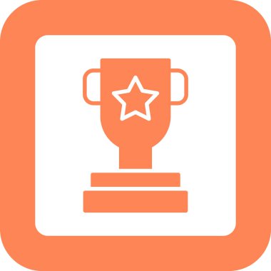 Ödül kupası simgesi, ödül kupası ikonu vektör illüstrasyonu