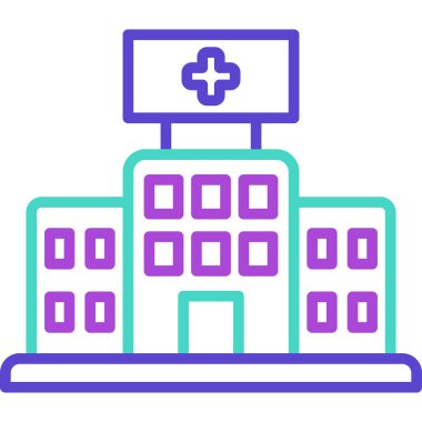 Hastane. Web simgesi basit illüstrasyon