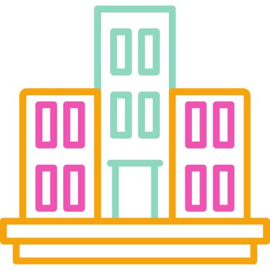 Bina. Web simgesi basit illüstrasyon