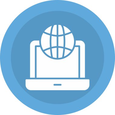 - İnternet. Web simgesi basit illüstrasyon