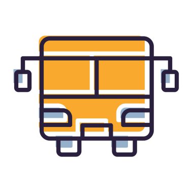 otobüs okul simge vektör illüstrasyon izole