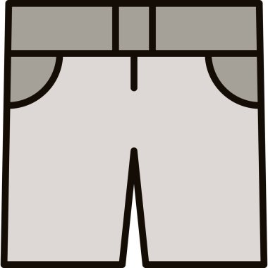 beyaz arkaplanda izole edilmiş şort simgesi, modaya uygun modern düz tasarım. İnce çizgi vektör çizimi.