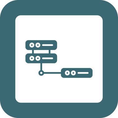 Web sunucu simgesi, vektör illüstrasyonu