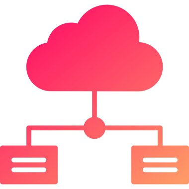 Bulut ağ simgesi, vektör illüstrasyonu