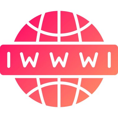 w harfi logoti daire şeklinde ve sarı ile, pembe ve yeşil