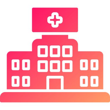 Hastane. Web simgesi basit illüstrasyon