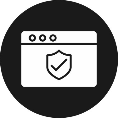 Web güvenlik simgesi, vektör illüstrasyonu