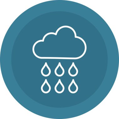 yağmurlu bulut simge vektör çizim