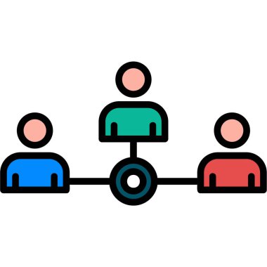 İnsan ikonu renk ana hatları grubu vektörü