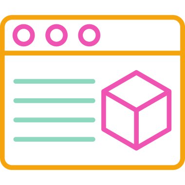 Kutu. Web simgesi basit illüstrasyon