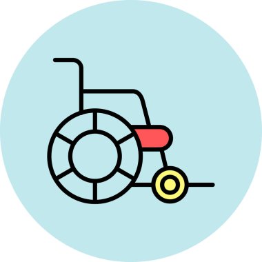 Tekerlekli. Web simgesi basit illüstrasyon