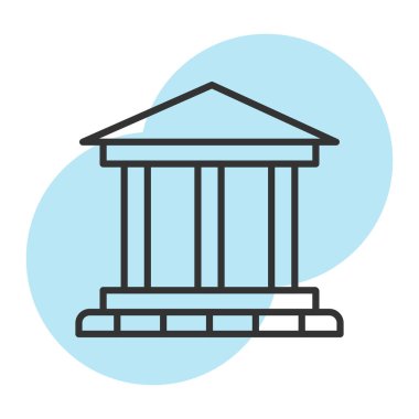Banka binası izole edilmiş ikon vektör çizimi tasarımı