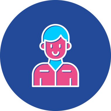 Mavi işaretli bir adam ve bir erkek simgesi