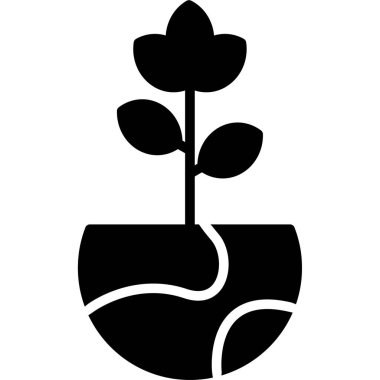 Çiçek. Web simgesi basit illüstrasyon