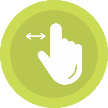 beyaz arkaplanda izole edilmiş düz bir şekilde simgeyi işaret eden parmak