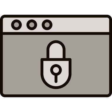 Kilit. Web simgesi basit illüstrasyon