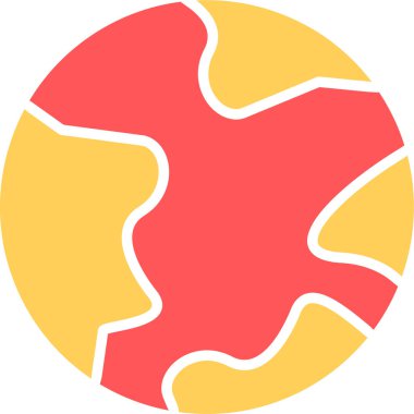 Dünya gezegeninin simgesi düz bir şekilde