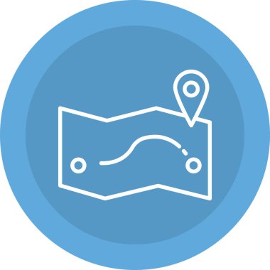 map pin location icon in filled outline style