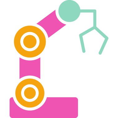 Robotik kol. Web simgesi basit illüstrasyon