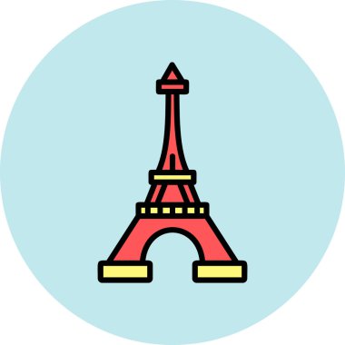 Paris Kulesi. Web simgesi basit illüstrasyon