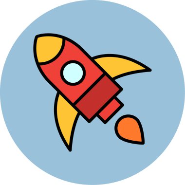 roket ikonu vektör illüstrasyonu