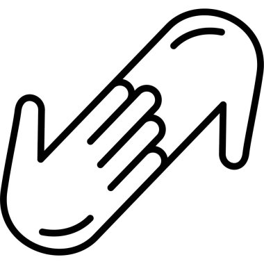 Eldiven simgesiyle el, taslak biçimi