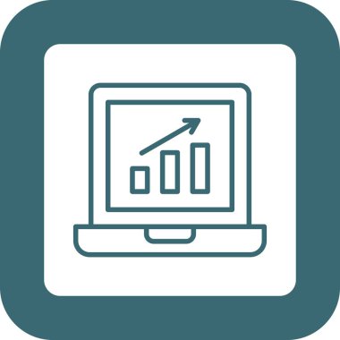 Web simgesi. Veri analizinin vektör illüstrasyonu