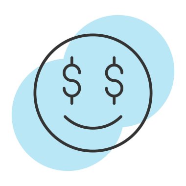 Anahat biçiminde mutlu dolar yüz simgesi