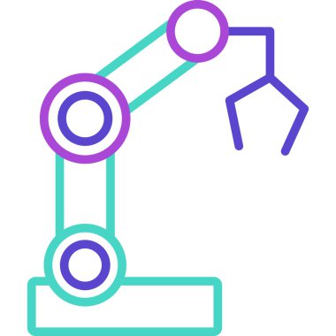 Robotik kol. Web simgesi vektör illüstrasyonu