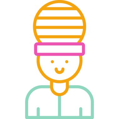 Bandajlı adam, resimli, beyaz arka planda vektör..