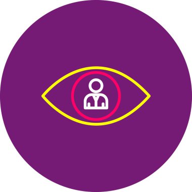 İnsan gözünün uzun gölgeli vektör simgesi