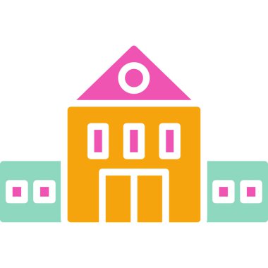 Bina. Web simgesi basit illüstrasyon