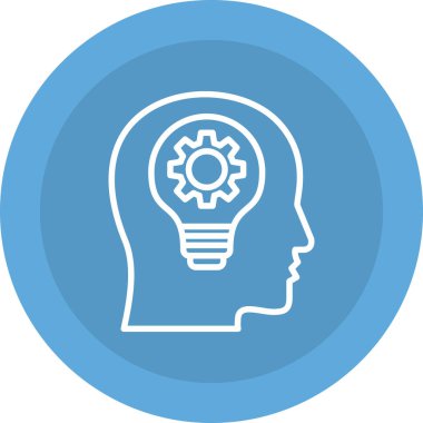 beyin ampulü simgesi, vektör illüstrasyonu