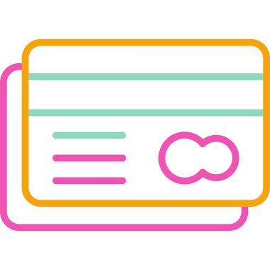 Kredi kartı ikonu vektör illüstrasyonu