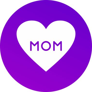 Beyaz arkaplandaki mor kalp simgesinin vektör çizimi