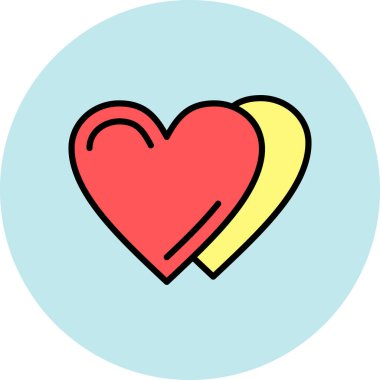 kalp aşk vektör simgesi modern basit tasarım illüstrasyonu