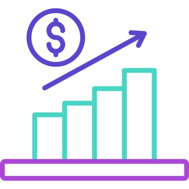 Büyüme grafik vektör simgesi