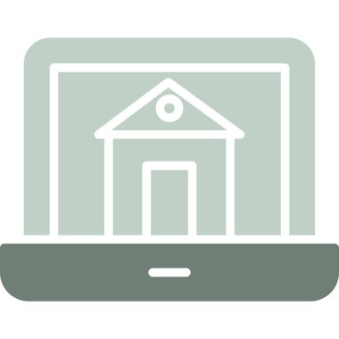 Ev Basit Vektör Simgesi Resimlerinde Çalışmak