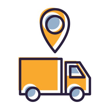 Kutu servis vektör illüstrasyonlu kamyon