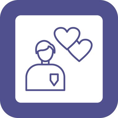 Kalp ikonu. Vektör illüstrasyonu