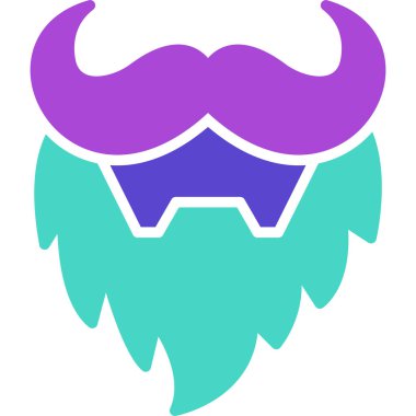 Hipster bıyık vektör simgesi. Web ve mobil için basit illüstrasyon