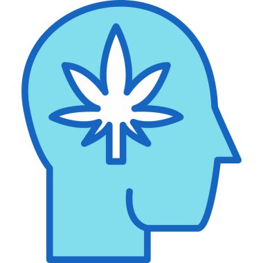 Esrar kafa. Web simgesi basit illüstrasyon