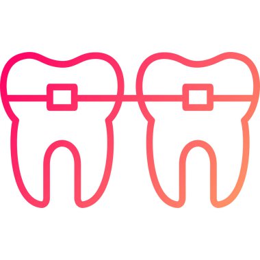 Diş teli simgesi. Dış hat diş teli vektör simgesi rengi düz izole