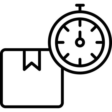 alarm clock vector line icon design