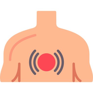 Ciğerleri ve kalp ikonu olan insan vücudu, çizgi biçimi simgesi