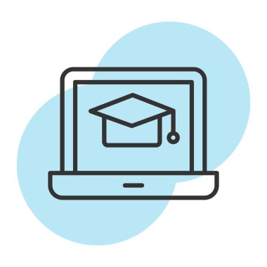 Çevrimiçi eğitim vektörü illüstrasyonu