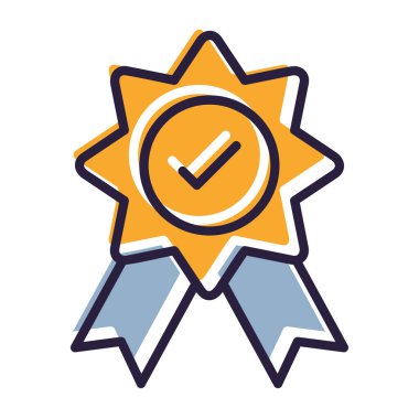 medal with ribbon isolated icon vector illustration design